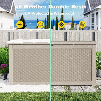 320 Gallon Outdoor Storage Box, Large Deck Box Waterproof UV Resistant - Image 7