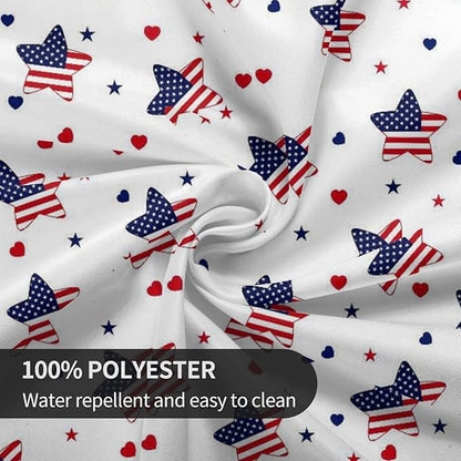 American Flag Round Tablecloth 4th of July American Flag 60 Inch Waterproof Rustic Table Cloth Fabric Farmhouse Stripe Tablecloth Decorative for Picnic Party Holiday Home Indoor Outdoor