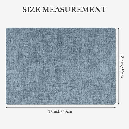 Faux Leather Heat Resistant Placemats Set of 4 – Waterproof Oilproof Wipeable Dining PU Place Mat Easy Clean Table Mats for Kitchen/Dining/Party/Holiday, Blue
