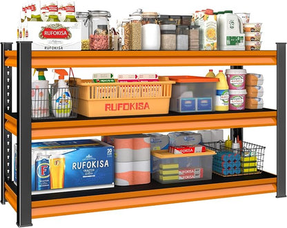 3-Tier Garage Shelving Heavy Duty, 1600lbs Load Capacity Utility Rack Shelves & by Rufokisa