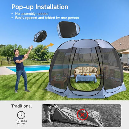 Alvantor Pop Up Screen House Tent, Instant Outdoor Gazebo - Image 4