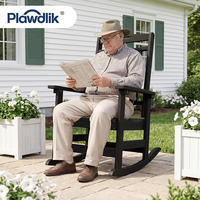 Oversized HDPE Outdoor Rocking Chair Set of 2, All-Weather, Extra Large & Extra - Image 3