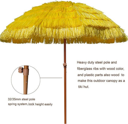 AMMSUN 7.5ft Hula Thatched Hawaiian Tiki Patio Beach Umbrella - Image 3