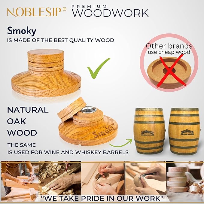Cocktail Smoker Kit with Bar Stand Smoky Pro with Torch and Selected Wood Chips. All You Need in 1 Set to Smoke Your Whiskey, Bourbon, Scotch, Old Fashioned. A Great Home bar ChristmasGift