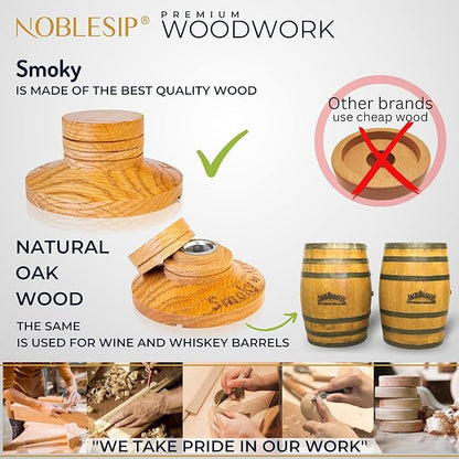 Cocktail Smoker Kit with Bar Stand Smoky Pro with Torch and Selected Wood Chips. All You Need in 1 Set to Smoke Your Whiskey, Bourbon, Scotch, Old Fashioned. A Great Home bar ChristmasGift
