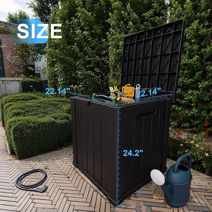 51 Gallon Outdoor Deck Box, Lockable Waterproof Outdoor Storage Boxes - Image 2