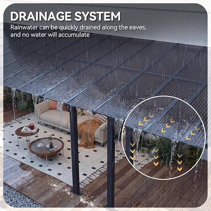 Aoxun 30’x10’ Gazebo with Aluminum Frame & Polycarbonate Panel, Outdoor Patio - Image 6