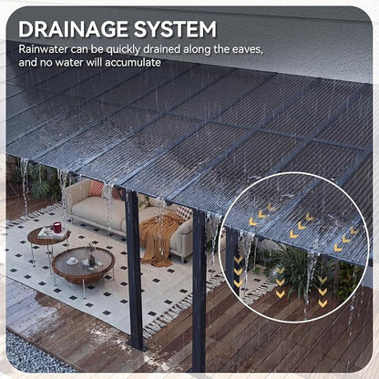 Aoxun 18’x10’ Gazebo with Aluminum Frame & Polycarbonate Panel, Outdoor Patio - Image 7