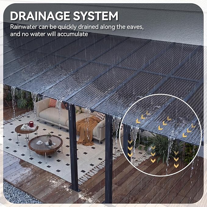 Aoxun 24’x10’ Gazebo with Aluminum Frame & Polycarbonate Panel, Outdoor Patio - Image 6