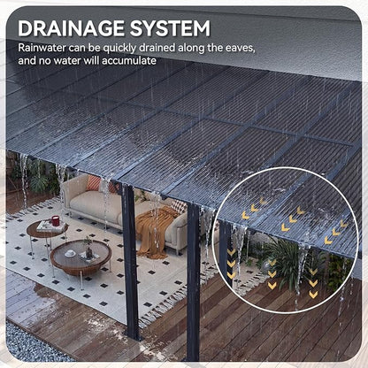 Aoxun 24’x10’ Gazebo with Aluminum Frame & Polycarbonate Panel, Outdoor Patio - Image 6
