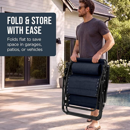 Best Choice Products Oversized Padded Zero Gravity Chair w/Canopy Headrest Cup - Image 8