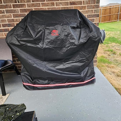 Turtle Life BBQ Grill Cover, 72 Inch Heavy Duty Waterproof 4-6 Burner Barbecue Gas Grill Covers for Weber Genesis Char-Broil Deluxe, Black