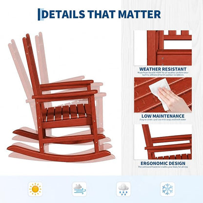 HDPE Rocking Chair Outdoor Set of 2 - Image 6