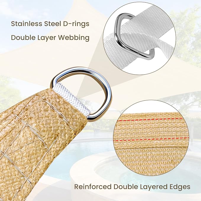 10' x 13' Rectangle Sun Shade Sail - Image 2