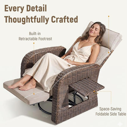Luxury Patio Swivel Recliner Chair - Image 8