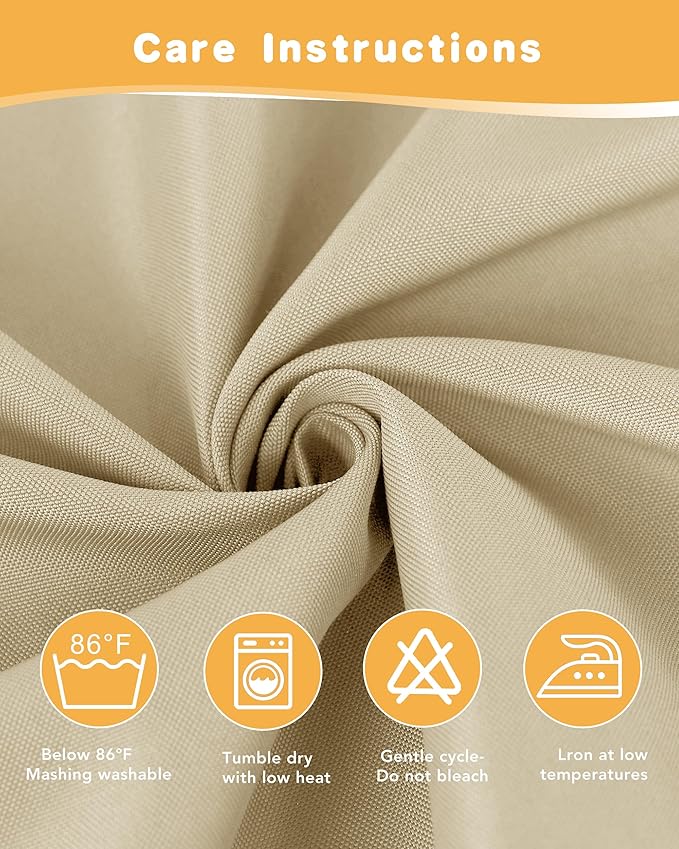 Extra Wide Outdoor Curtains for Patio Waterproof 4 Pcs 110x84 Inch Cream | - Image 7