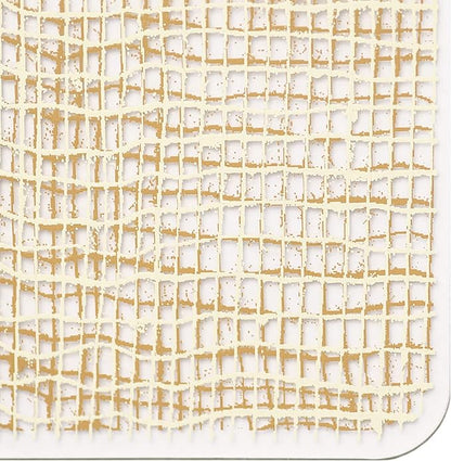 Modern Twist Placemat 100% Food-Grade Silicone, Oval, Waterproof and Reusable, Linen – Straw