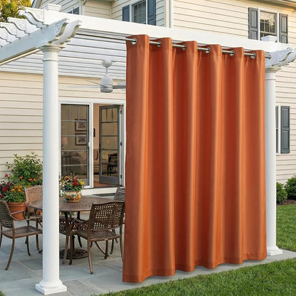 Set of 4 Outdoor Curtains for Patio Waterproof, Breathable Grommet Panels for by Sunshelf