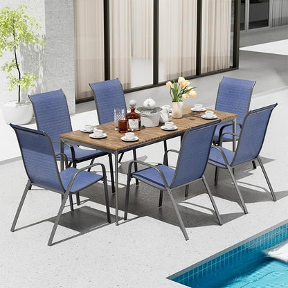 TLSUNNY Patio Chair, Outdoor Stackable Textilene Chairs Set of 6, - Image 9