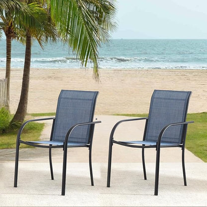 Outdoor Dining Chairs Set of 2, Stackable Patio Chairs by Seekverse