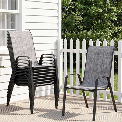 TLSUNNY Patio Chair, Outdoor Stackable Textilene Chairs Set of 8, by TLSUNNY