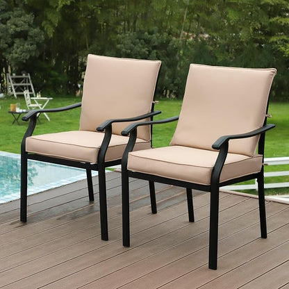 LVUYOYO Outdoor Patio Dining Chairs Set of 2, Metal Stackable Chairs Set by LVUYOYO