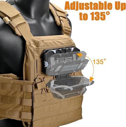 Tactical Plate Carrier Phone Mount, Universal Molle Phone Holder,Tactical Phone Holder Foldable Navigation Board for Tactical Vest Attachments