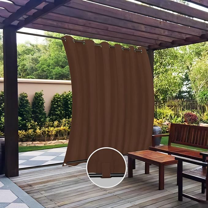 Easy-Going Outdoor Curtains for Patio 1 Panel, 110x108 inch, Weatherproof by Easy-Going