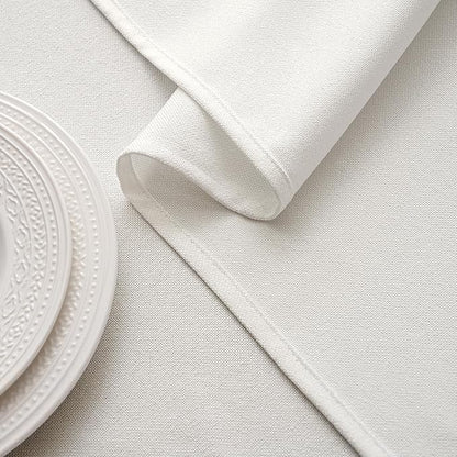MIULEE White Linen Polyester Tablecloth 60x104 Inch Spring Rectangle Table Cloth Waterproof,Stain Resistant & Wrinkle Resistant for Dining Party Wedding
