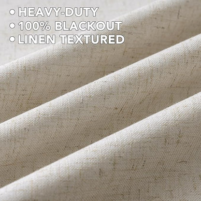 H.VERSAILTEX Linen Curtains 100% Blackout Curtains - Image 5
