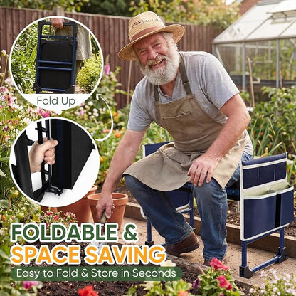 Garden Kneeler and Seat, Foldable Heavy Duty w/Soft Kneeling Pad | 600lbs - Image 6