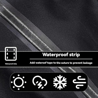 Outdoor Dining Table Cover - Heavy Duty Waterproof Cover for Patio Metal Steel Slat Table, Compatible 60" x 38" Black
