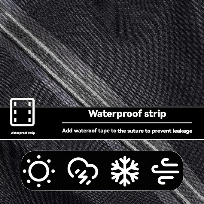 Outdoor Prep Table Cover- Heavy Duty Waterproof Cover for Outdoor Wicker Bar Cart, Compatible with 48 Inch Outdoor Beverage Serving Cart and Storage Cabinet Black