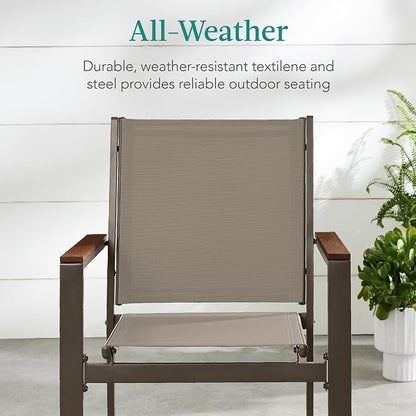 Best Choice Products Set of 2 Stackable Outdoor Textilene Chairs, All-Weather - Image 4