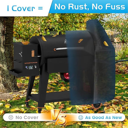 Grill Cover for Pit Boss 440 Deluxe Wood Pellet 440D2 440D 456D 456D3 440TGR1 Smoker Waterproof Pitboss Cover 73440 600D Heavy Duty Outdoor Accessory