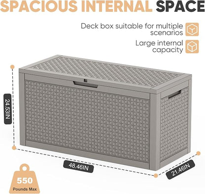 110 Gal Waterproof Outdoor Storage Box UV Resistant Deck Box | Extra-large - Image 3