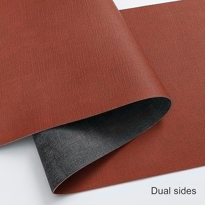 Table Runners 55 Inches Long, Dual-Sided Faux Leather Farmhouse Table Runner Waterproof Heatproof Non-Slip for Living Room Party Home Decor Holiday Decorations(Gray Terracotta, 15 x 55 Inch)