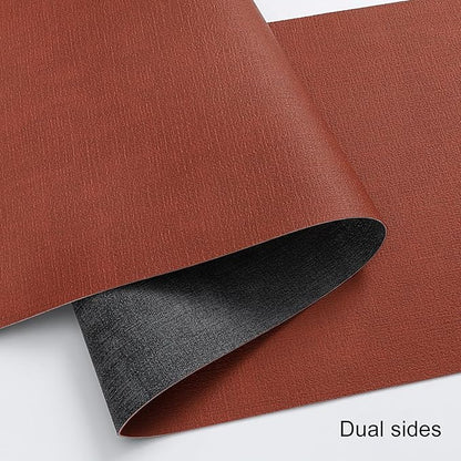 Table Runners 55 Inches Long, Dual-Sided Faux Leather Farmhouse Table Runner Waterproof Heatproof Non-Slip for Living Room Party Home Decor Holiday Decorations(Gray Terracotta, 12 x 55 Inch)