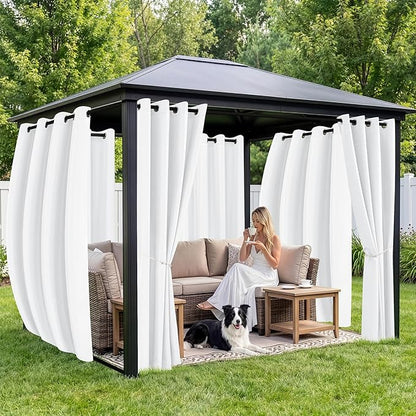 Patio Curtains Outdoor Waterproof 6 Panels, Porch Sun Shade | Weatherproof & - Image 4