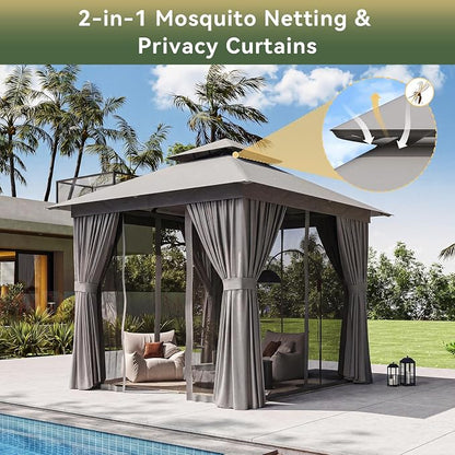 8'x8' Gazebo, Metal Frame Canopy - Image 3