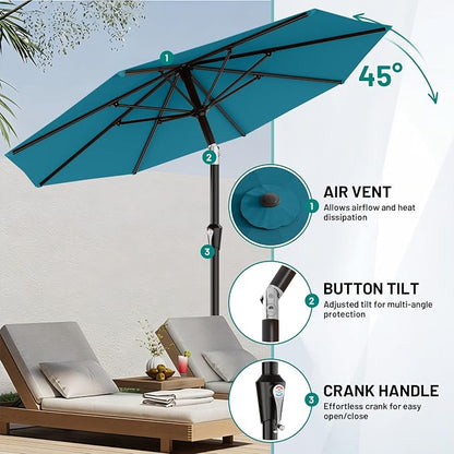 9 FT Patio Umbrella for Outdoor, Outdoor Table Umbrella - Image 5