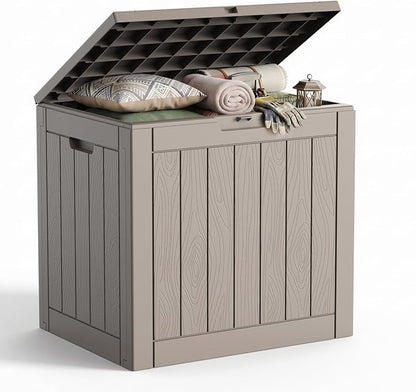 Outdoor Storage Box 38 Gallon Waterproof Resin Deck Boxes, by EASYUP