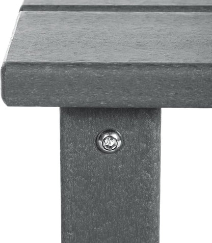Costaelm Kids Outdoor Side Table, Small Patio HDPE Adirondack Square Table, Porch End Table for Outside Pool Garden, Gray