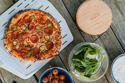 ooni 14” Perforated Pizza Peel – Long Handle Perforated Aluminium Pizza Paddle – Lightweight Pizza Turning Peel Outdoor Pizza Oven Accessories