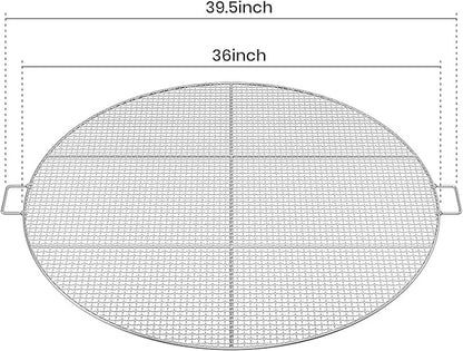 Stanbroil Fire Pit Cooking Grill Grate with 3 Support Bars - Outdoor Round BBQ Campfire Grill Grid - Camping Cookware - Stainless Steel, 36 Inch