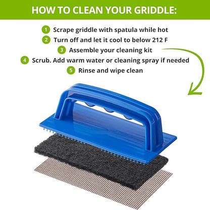 CUSINIUM 31-Piece Griddle Cleaning Kit: 1 Screen Holder, 20 Screens, 10 Cleaning Pads
