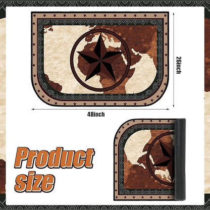 Demissle Cabin Fireplace Hearth Rug Fireplace Mats Cabin Southwestern Fireproof Rug Fire Resistant Mat for Wood Stove Floor for Kitchen Indoor Outdoor(27 x 48 Inch,Retro)