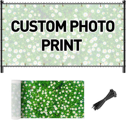 UPGRADE Custom Scenic Privacy Fence Screen for Outdoor Full-Color Printed Fence Cover with PVC Mesh UV Resistant, Weatherproof Perfect for Garden, Balcony, Backyard