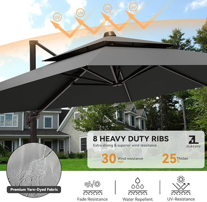 10x13FT Cantilever Outdoor Patio Umbrellas - Image 6