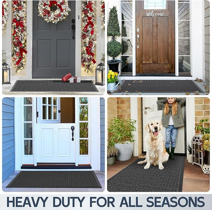 Indoor Outdoor Front Door Mats, 72" x 24" Rubber Backing Non Slip Durable Welcome Floor Mats for Patio, Garage Entrance, Stain and Fade Resistant Commercial Doormats for High Traffic